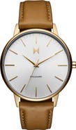 MVMT Boulevard Quartz Leather Strap Watch, 38mm