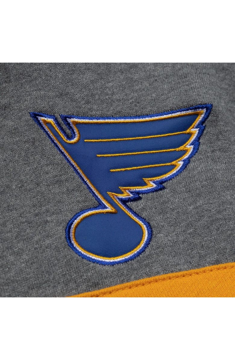 Mitchell & Ness Men's Mitchell & Ness Blue/Heather Gray St. Louis Blues Head Coach Pullover Hoodie, Alternate, color, 