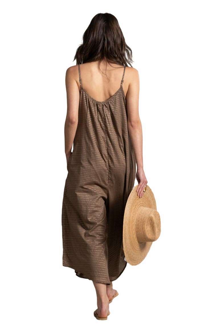 Resort Swim Cover Up Long Jumpsuit, Alternate, color, Khaki