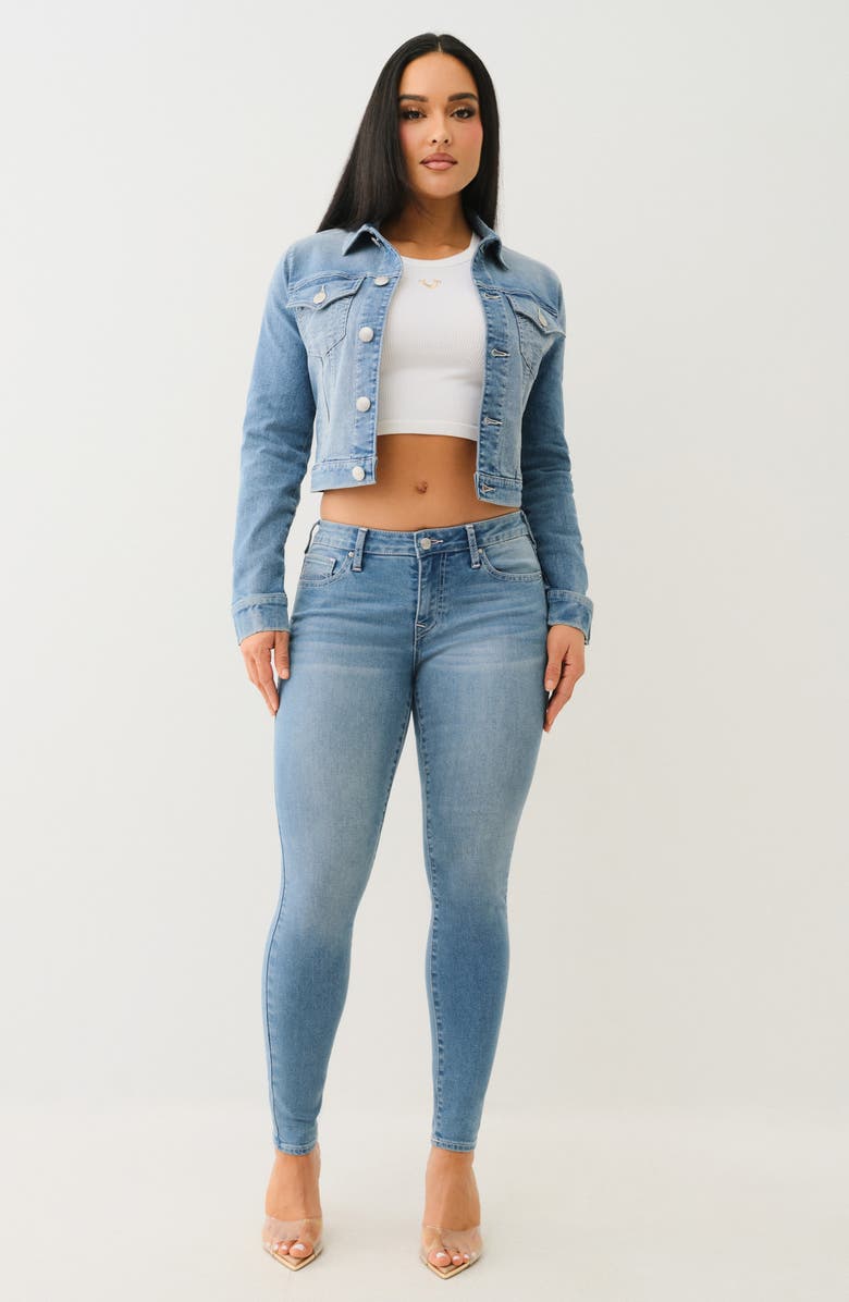 True Religion Jesse Crop Trucker Jacket, Alternate, color,