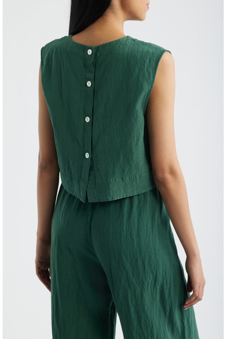 Boxy Back Button Sleeveless Top, Alternate, color, MEADOW MOSS