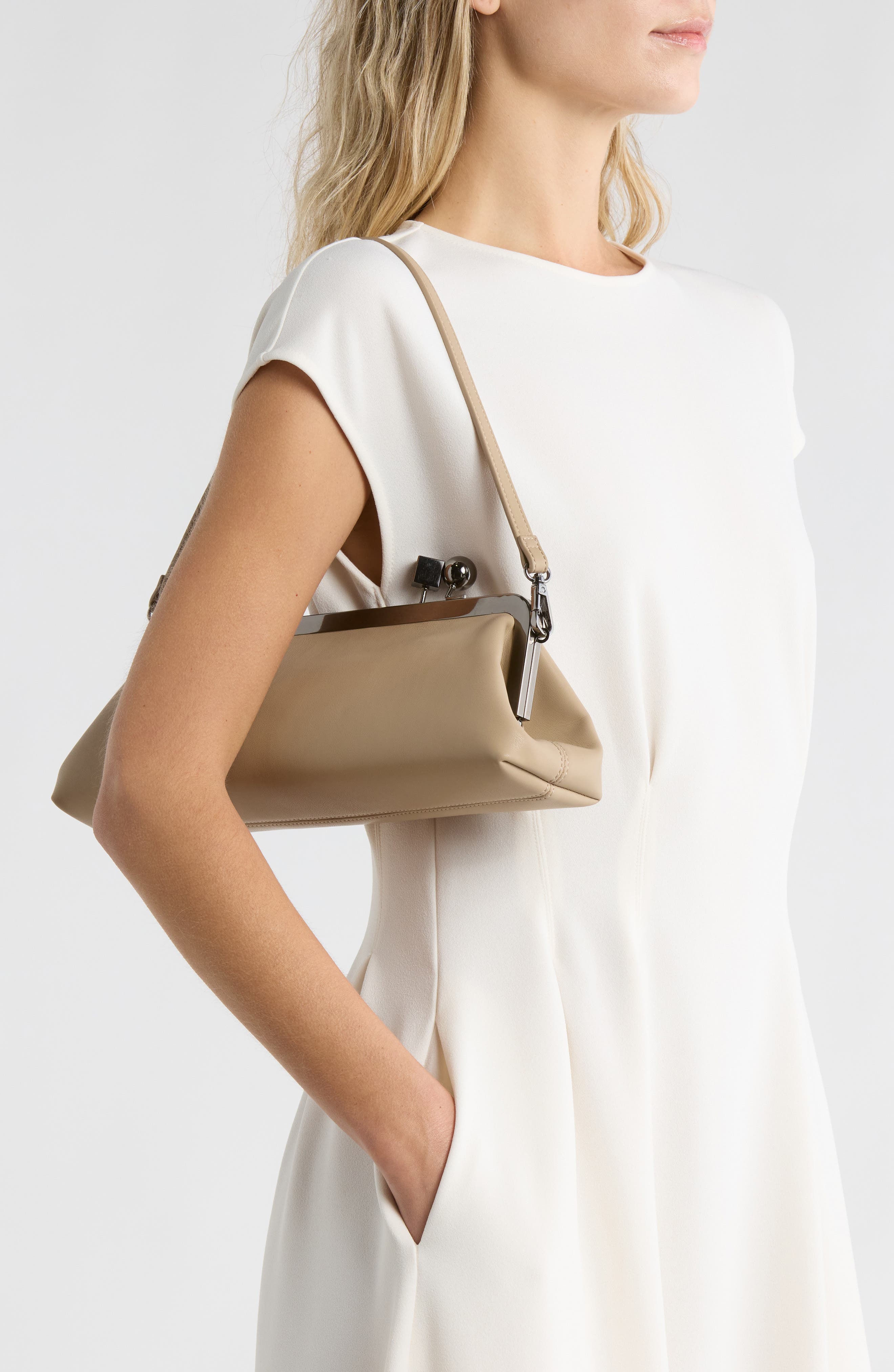 East/West Frame Shoulder Bag, Alternate, color, TAUPE