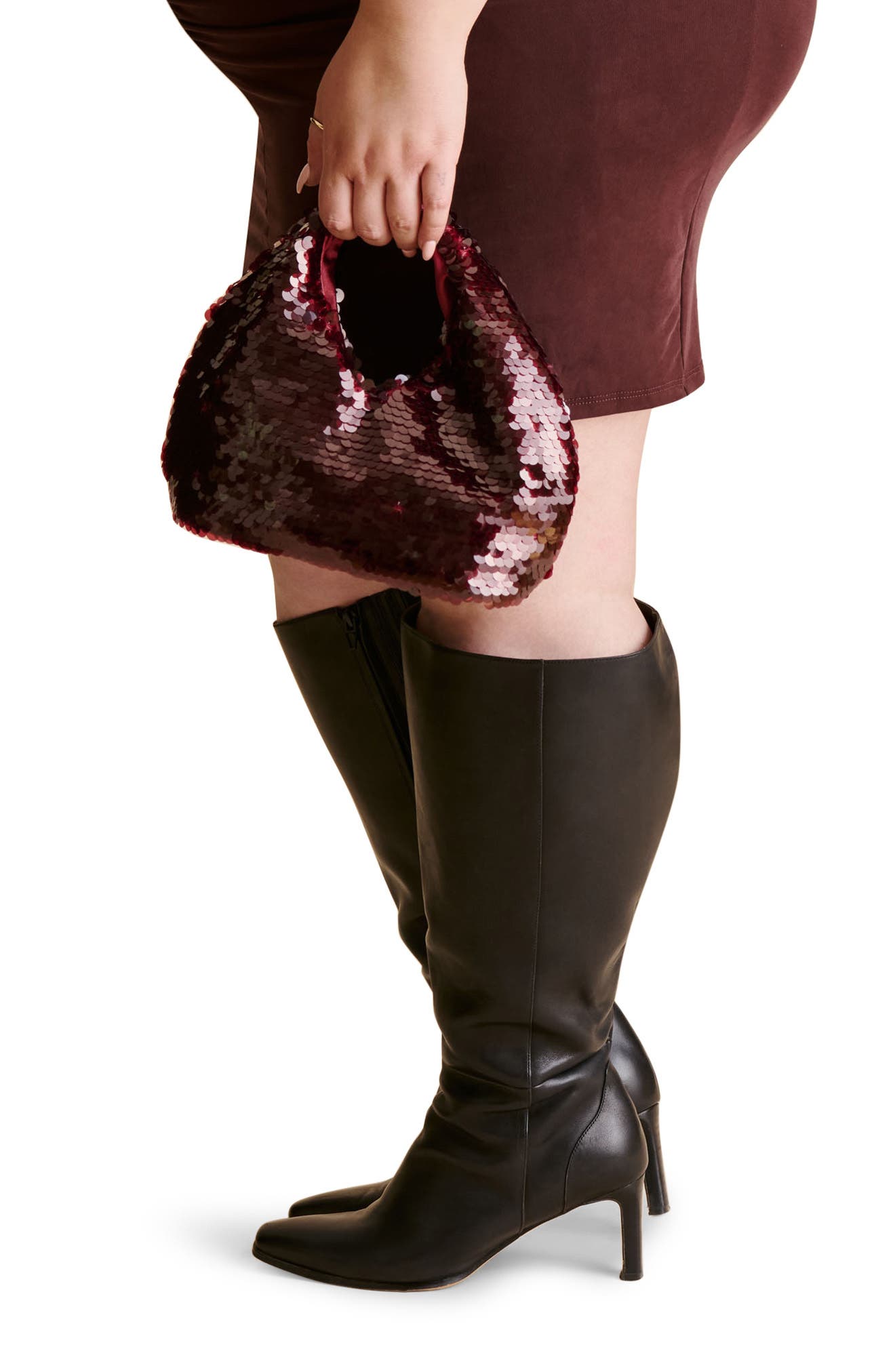 Dahlia Sequin Shoulder Bag, Alternate, color, BURGUNDY