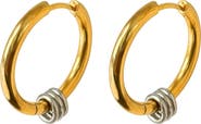 DLORIA Signature Style Mixed Metal Two Tone Earrings
