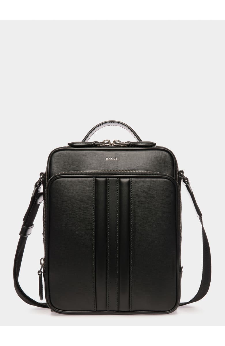 Bally Mythos Crossbody Bag In Recycled Leather, Main, color, Black+Palladio