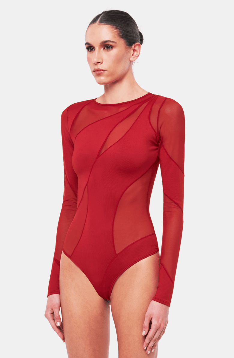 OW Collection SPIRAL Bodysuit, Alternate, color, 