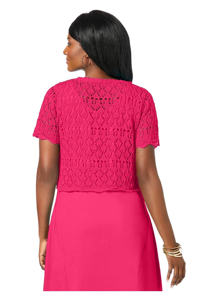 Crochet Shrug, Alternate, color, PINK BURST
