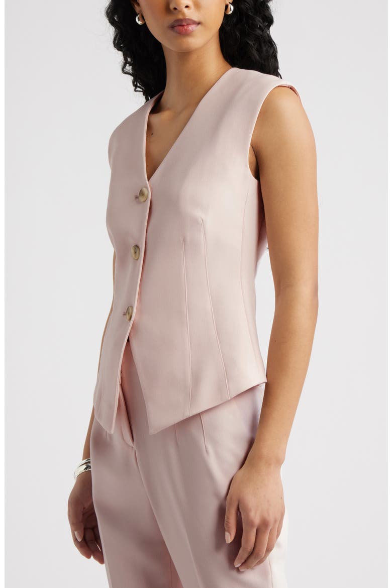 The Icon Darted Vest, Alternate, color, PINK PEONY BUD