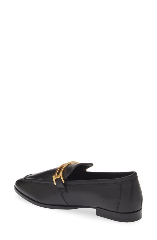 Reiss Womens Black Angela Hardware-embellished Leather Loafers