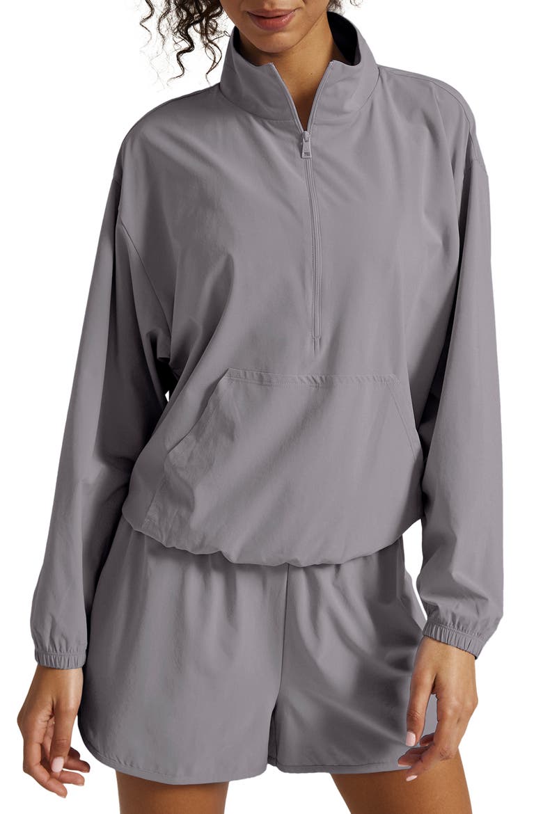 In Stride Half Zip Pullover, Main, color, CLOUD GRAY
