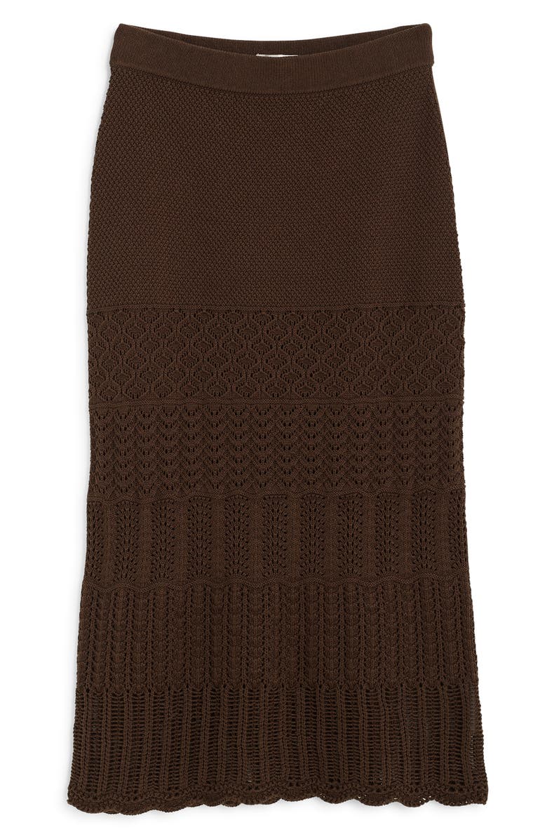 Madewell Pointelle Stitch Maxi Skirt, Alternate, color, Dark Brown