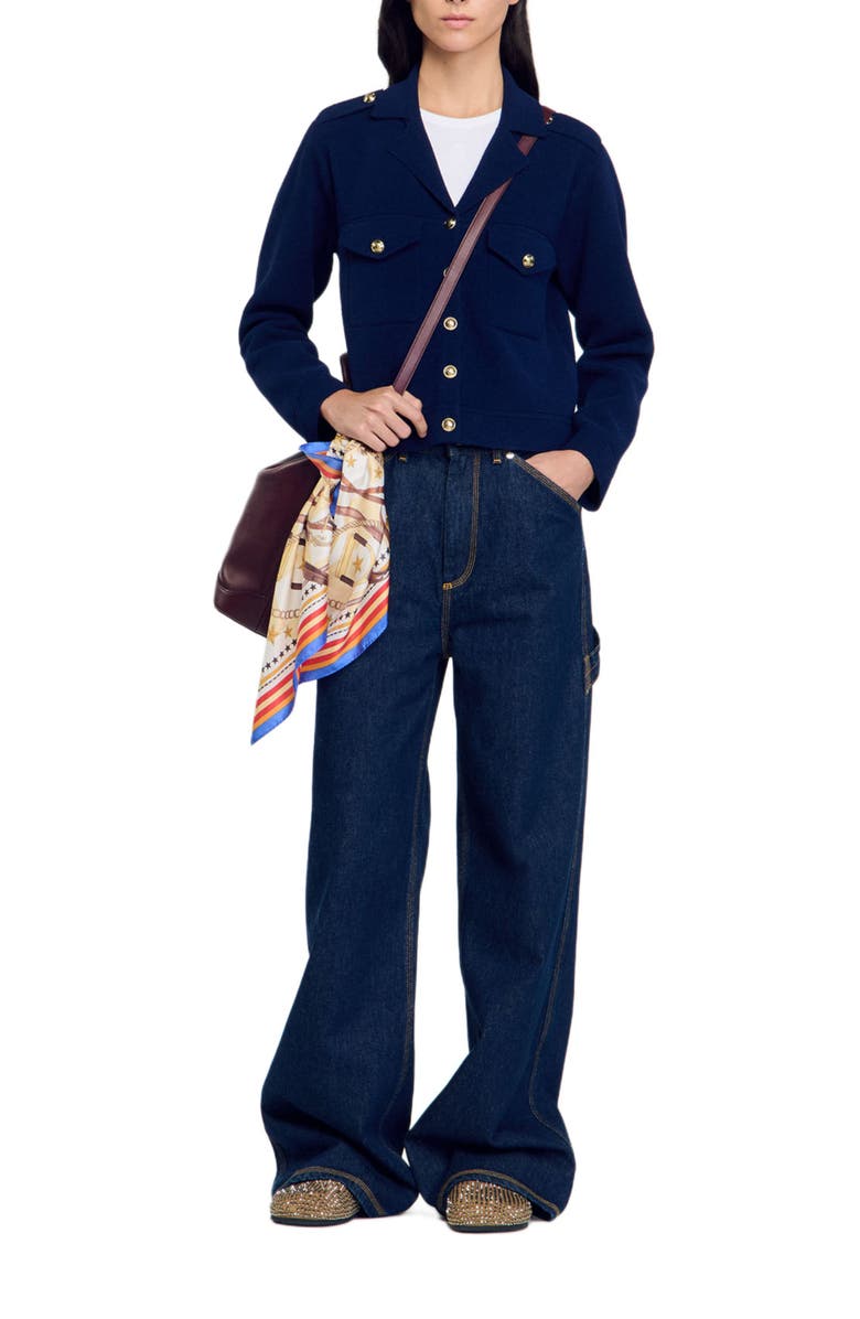 SANDRO Knit coatigan, Alternate, color, 