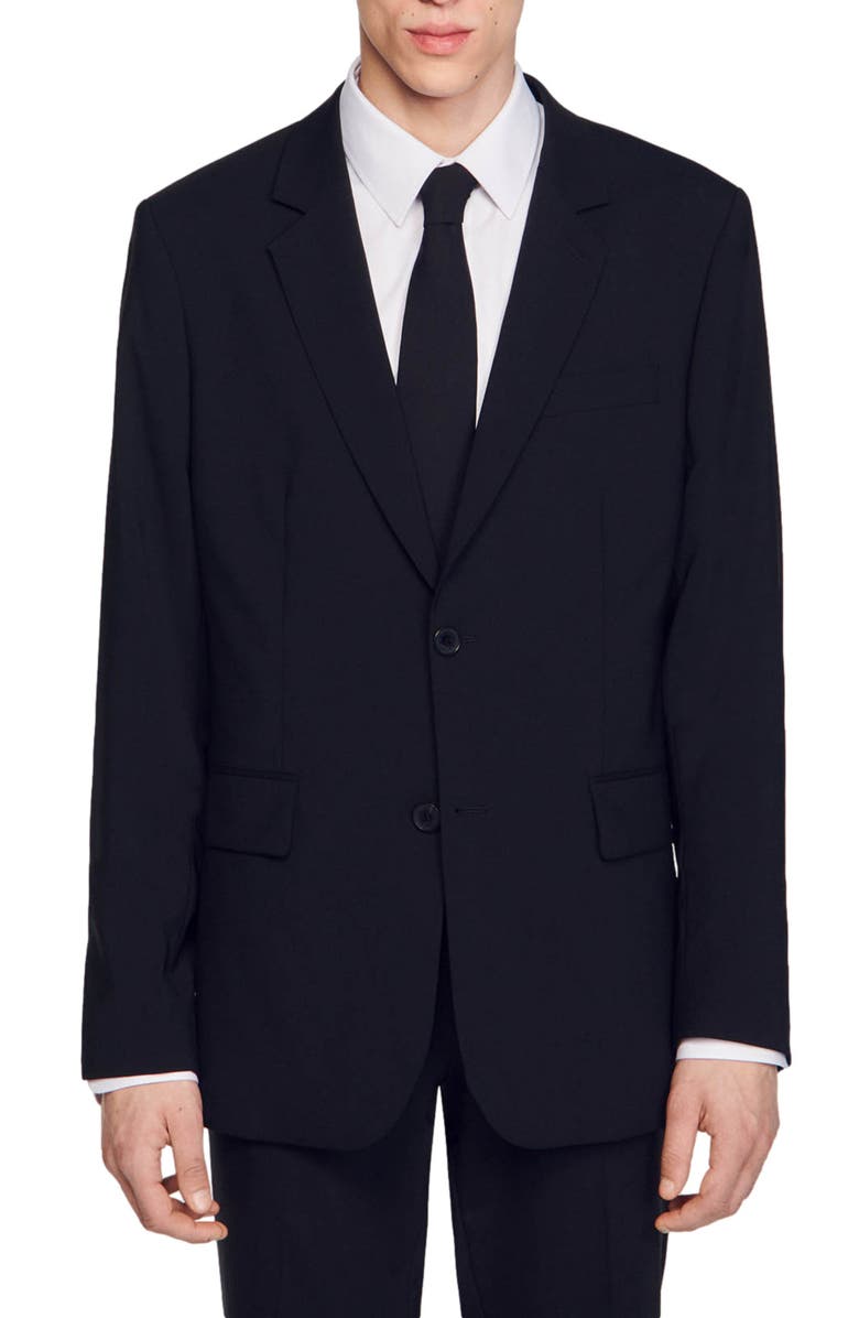 SANDRO Virgin wool suit jacket, Main, color, 