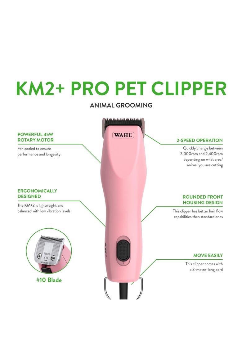 Corded Two-Speed Pet Clipper with 14-Foot Power Cord, Alternate, color, Pink