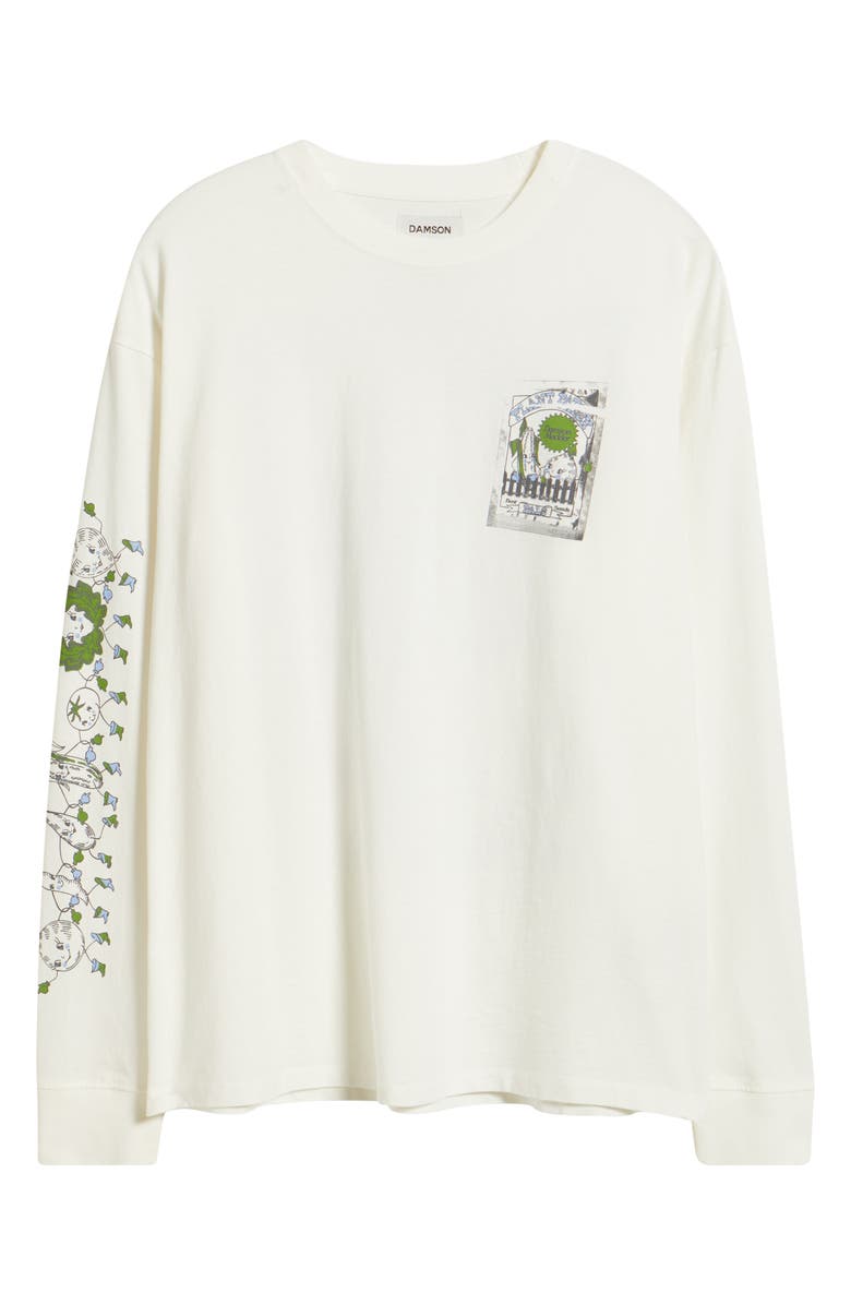 Damson Madder Graphic Plant Patch Organic Cotton Top, Alternate, color, Off White