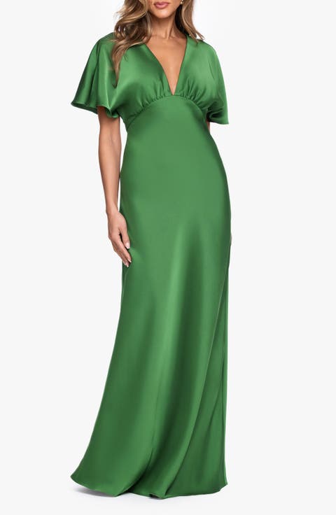 V-Neck Satin Gown