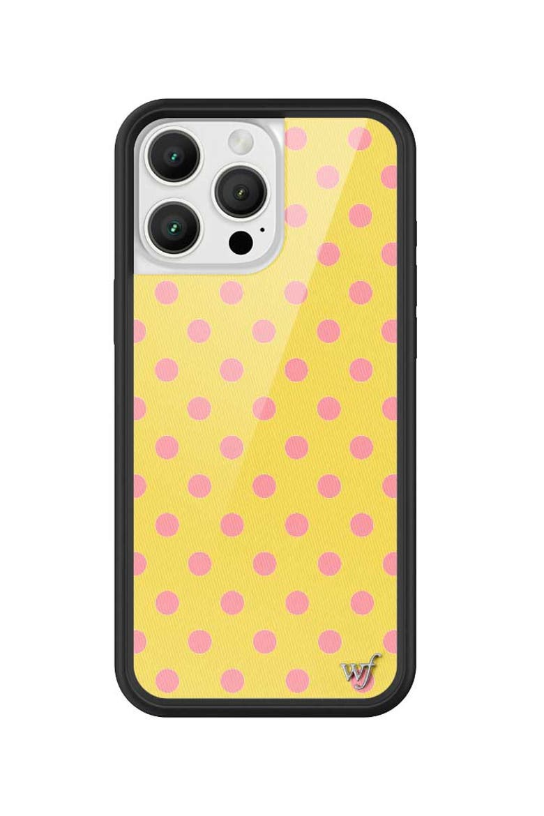 Polka Dot | Yellow and Pink iPhone Case, Alternate, color, Yellow