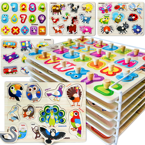Wooden Puzzle Board Set for Toddlers
