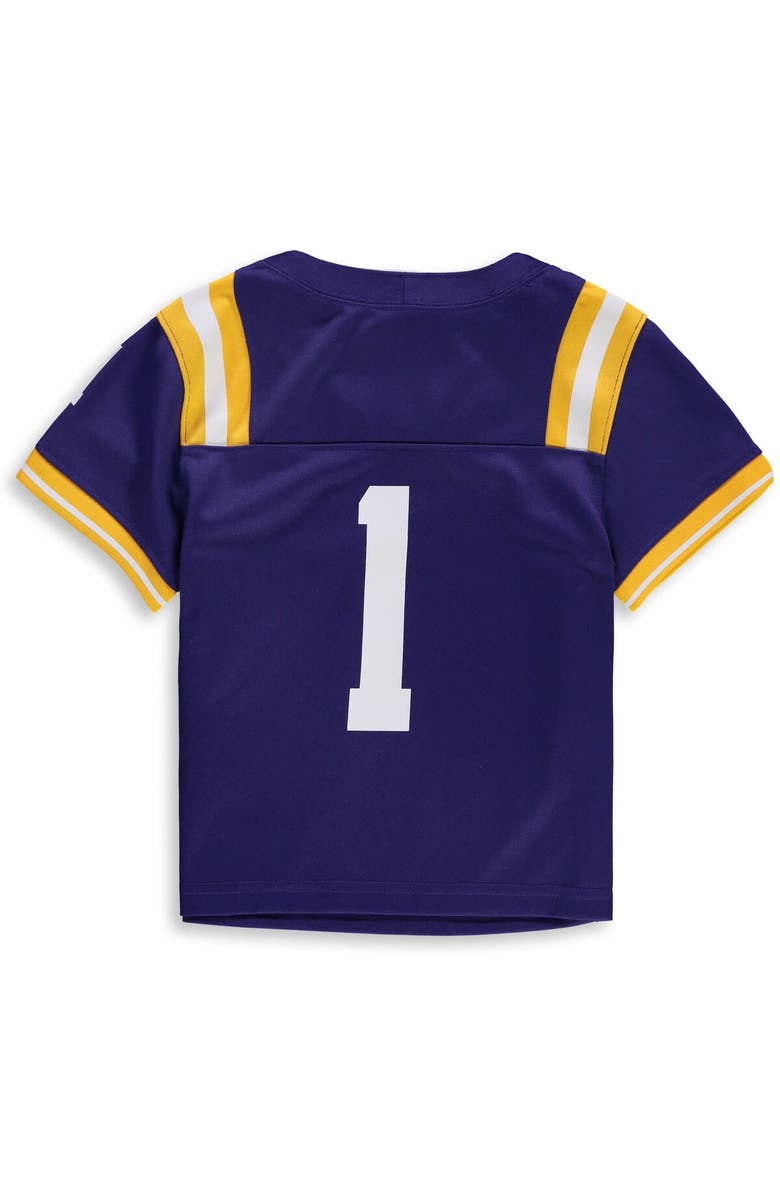 Nike Toddler Nike #1 Purple LSU Tigers Team Replica Football Jersey, Alternate, color, 