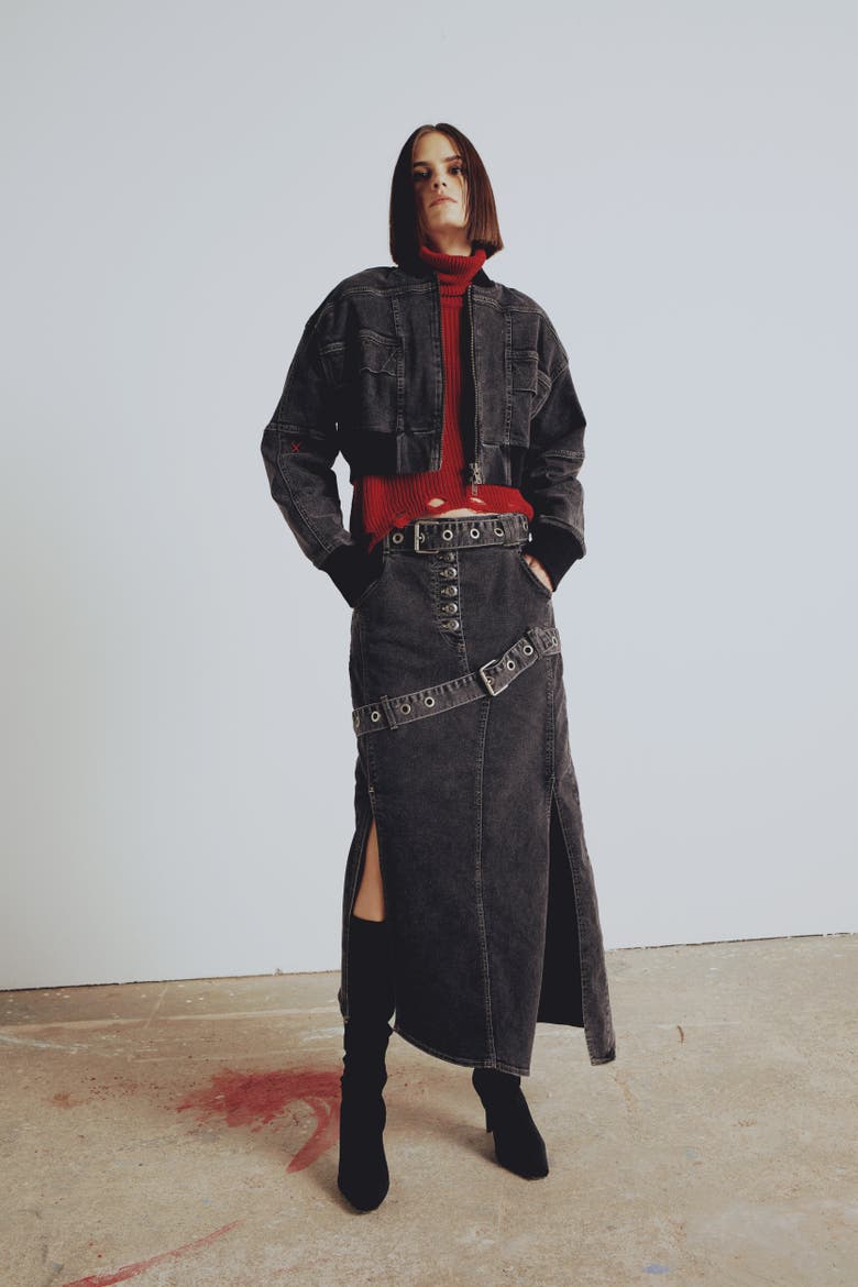 Your *Itch Bomber Denim Jacket, Alternate, color, BLACK