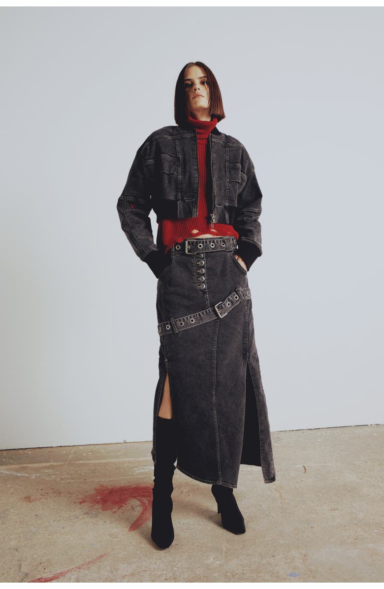 PCFG Your *Itch Bomber Denim Jacket, Alternate, color, Black