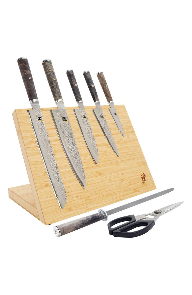 MIYABI 5000MCD Artisan 8-Piece Knife Block Set, Main, color, Stainless Steel