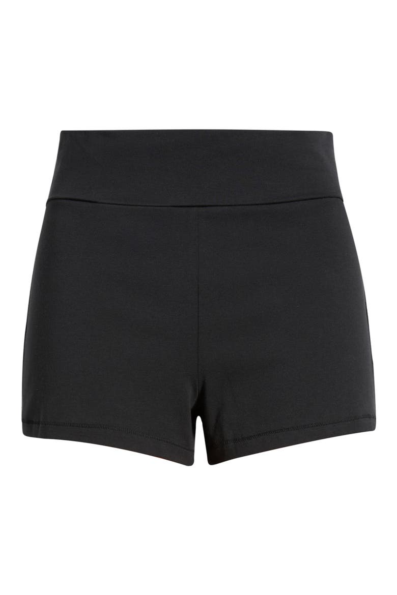 Stretch Cotton Jersey Foldover Shorts, Main, color, SOOT