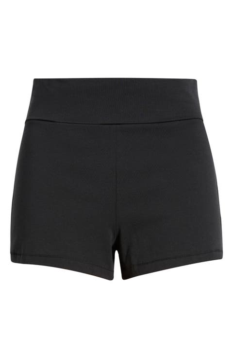 Stretch Cotton Jersey Foldover Shorts
