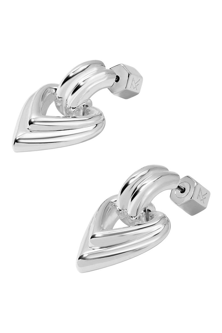 Heart Earrings, Main, color, SILVER
