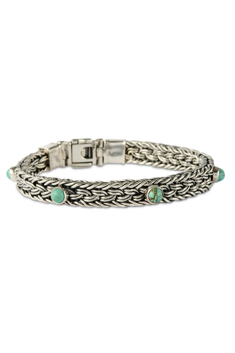 California Turquoise Silver Bracelet, Main, color, Turquoise
