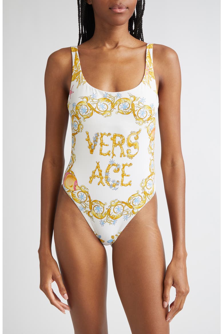 Underwater Barocco One-Piece Swimsuit, Main, color, EGGSHELL MULTICOLOR