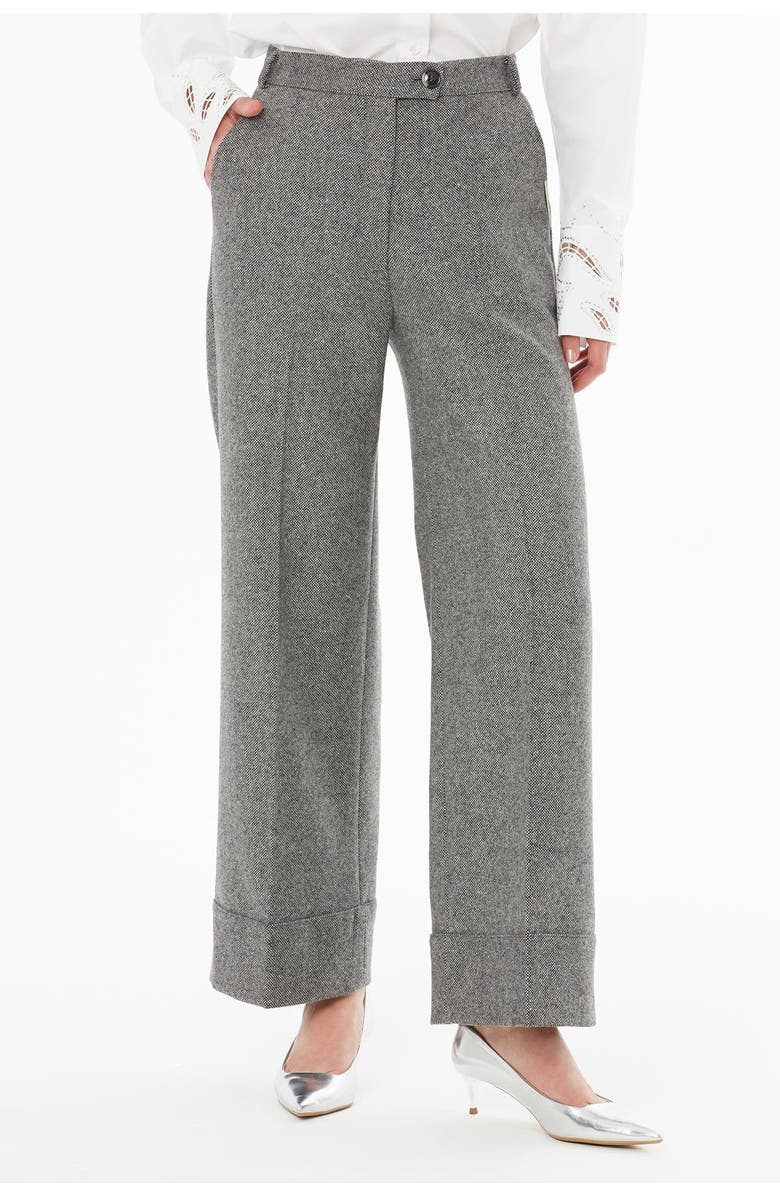 Gizia High-Waisted Straight-Leg Pants, Alternate, color, Grey