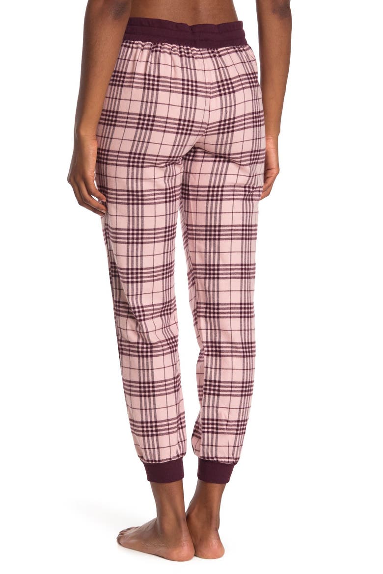 Plaid Flannel Pajama Joggers, Alternate, color, PINK PEACHSKIN CORY PLAID