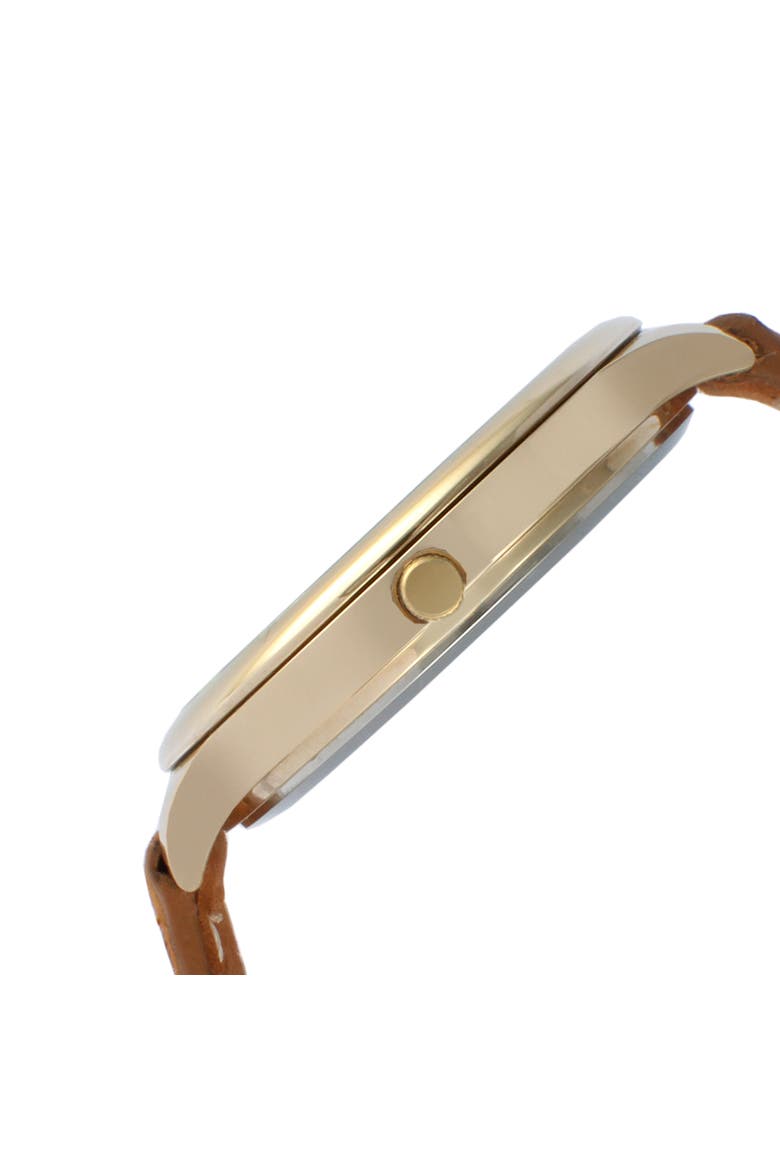 Sun Moon Multi Function Suede Strap Watch - 38MM, Alternate, color, Brown