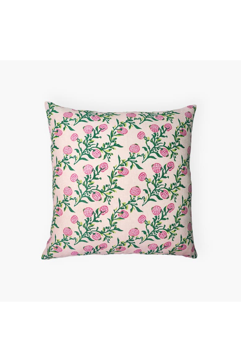 Rasa - Pure Linen Throw Pillow Cover, Main, color, Pastel Pink