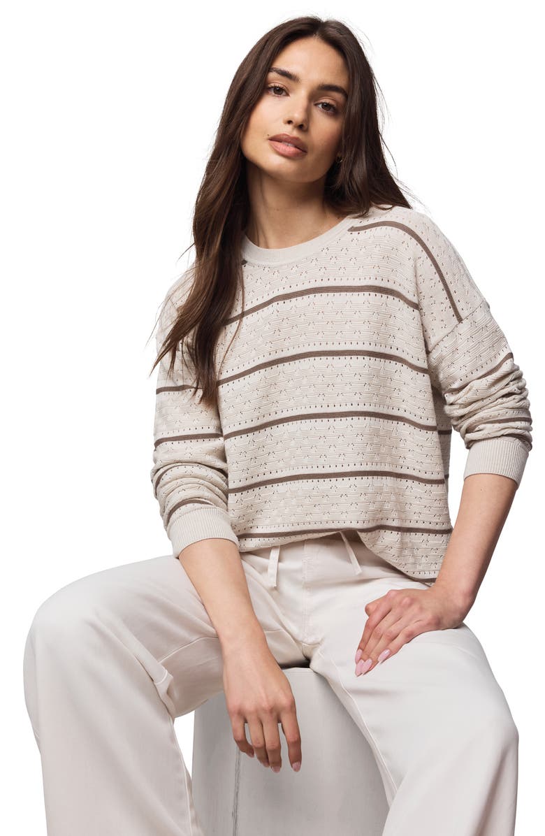 Splendid Georgie Pointelle Sweater, Alternate, color, Pale Oak/ Cedar Brown
