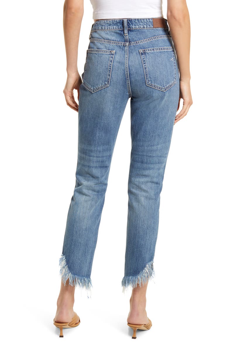 HIDDEN JEANS High Waist Fray Hem Ankle Mom Jeans, Alternate, color,