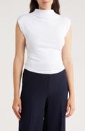 Michael Stars Amara Ruched Cowl Neck Rib T-Shirt