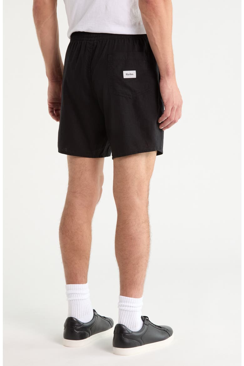 Classic Linen & Cotton Jam Drawstring Shorts, Alternate, color, VINTAGE BLACK