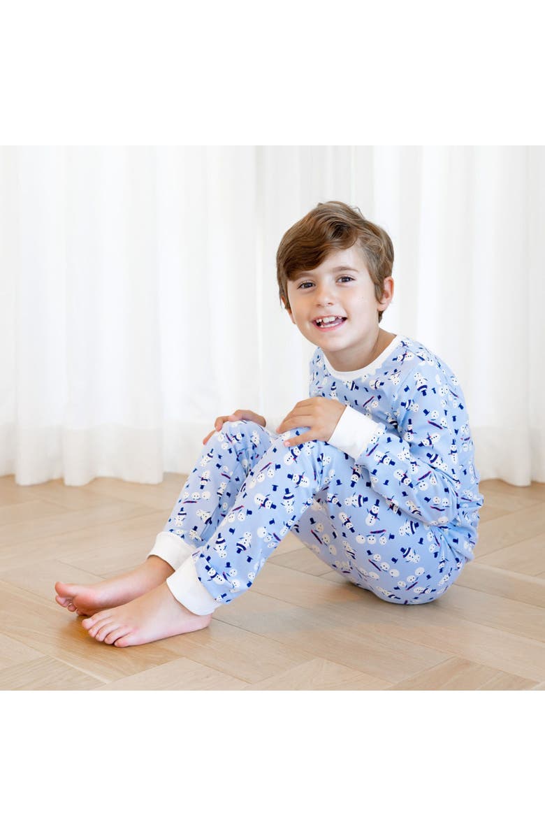 Norani Kids Organic Two-Piece Pajama Set - Holiday Snowmen, Alternate, color, Holiday Snowmen