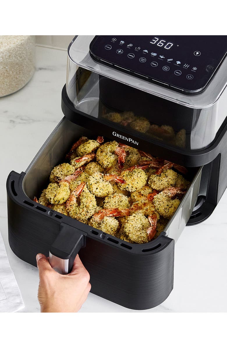 GreenPan Bistro 7 Quart 360° Clear View Air Fryer, Alternate, color, Black