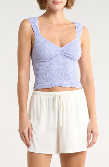 Free People Love Letter Floral Smocked Top In Blue