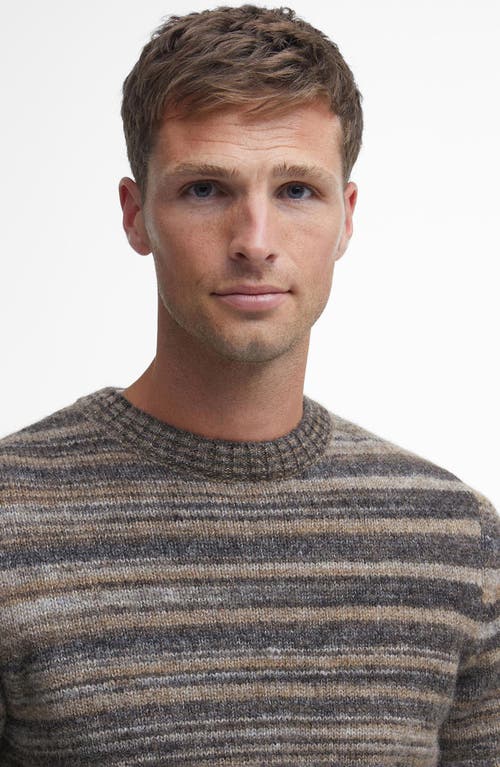 Shop Barbour Pateley Stripe Wool Blend Crewneck Sweater In Charcoal