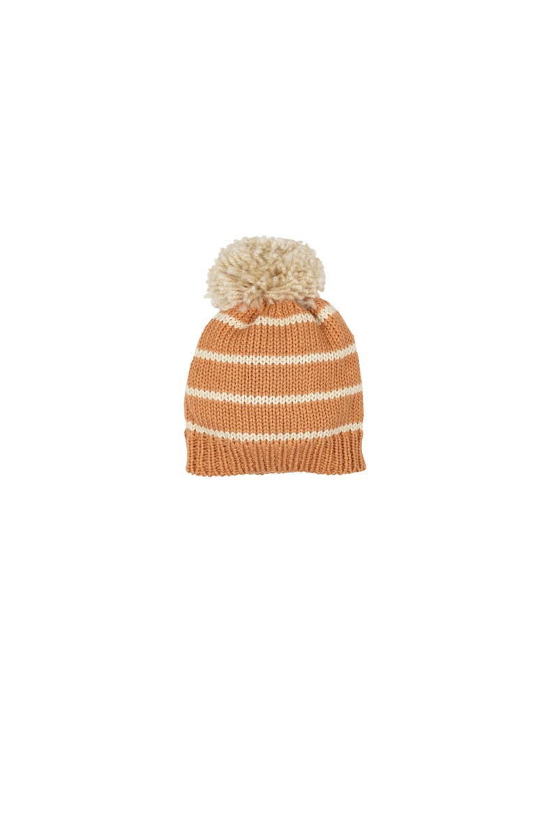 Wild Wawa Knitted Beanie, Main, color, Ginger/Oat Stripe
