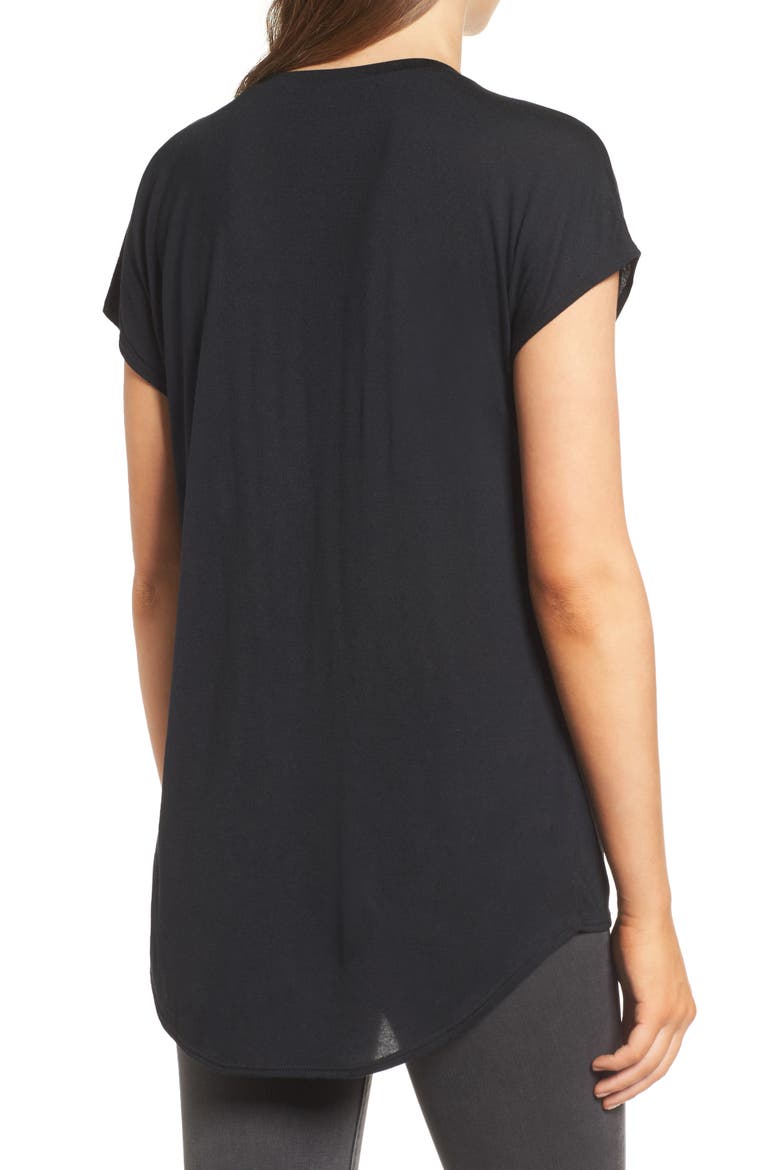 High/Low Dolman Tee, Alternate, color, BLACK