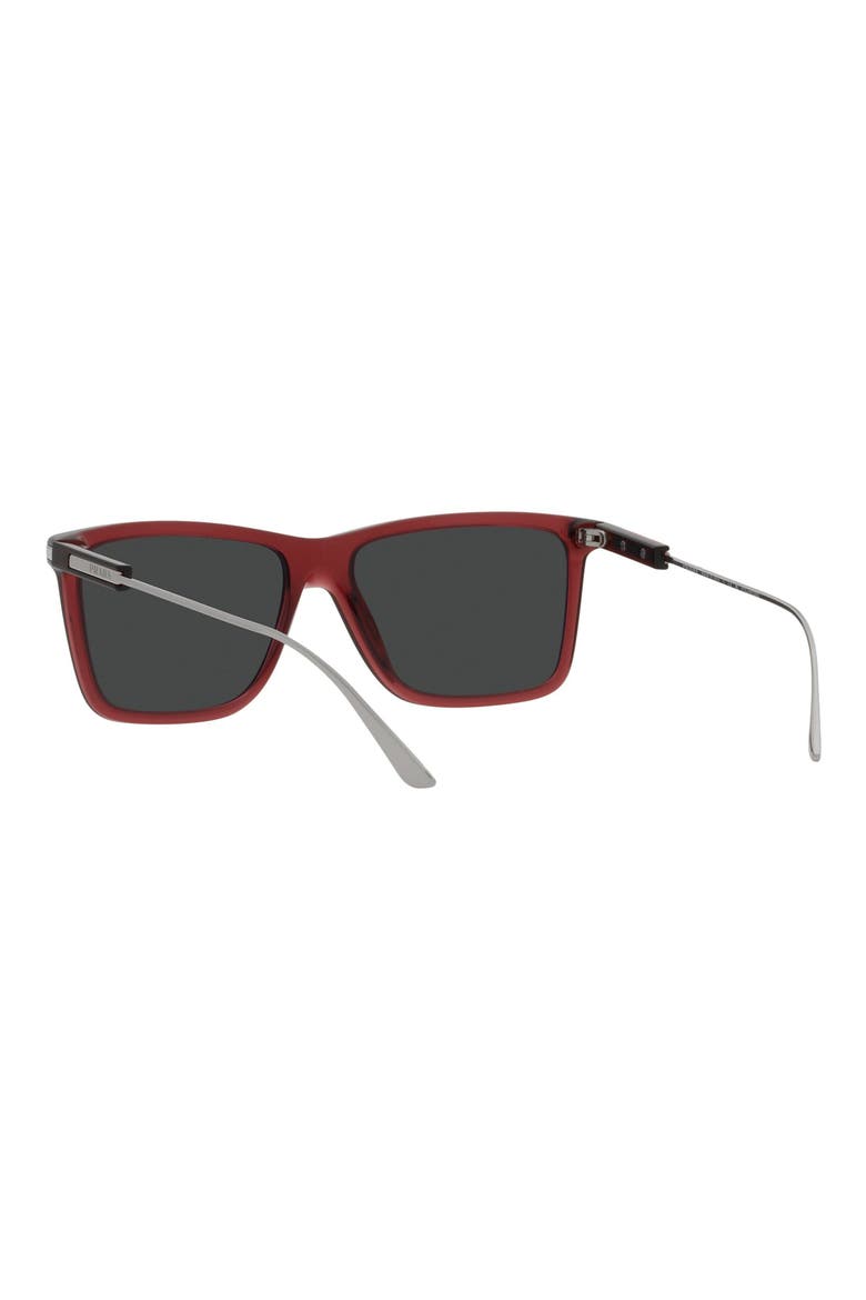 58mm Polarized Rectangular Sunglasses, Alternate, color, BLACK