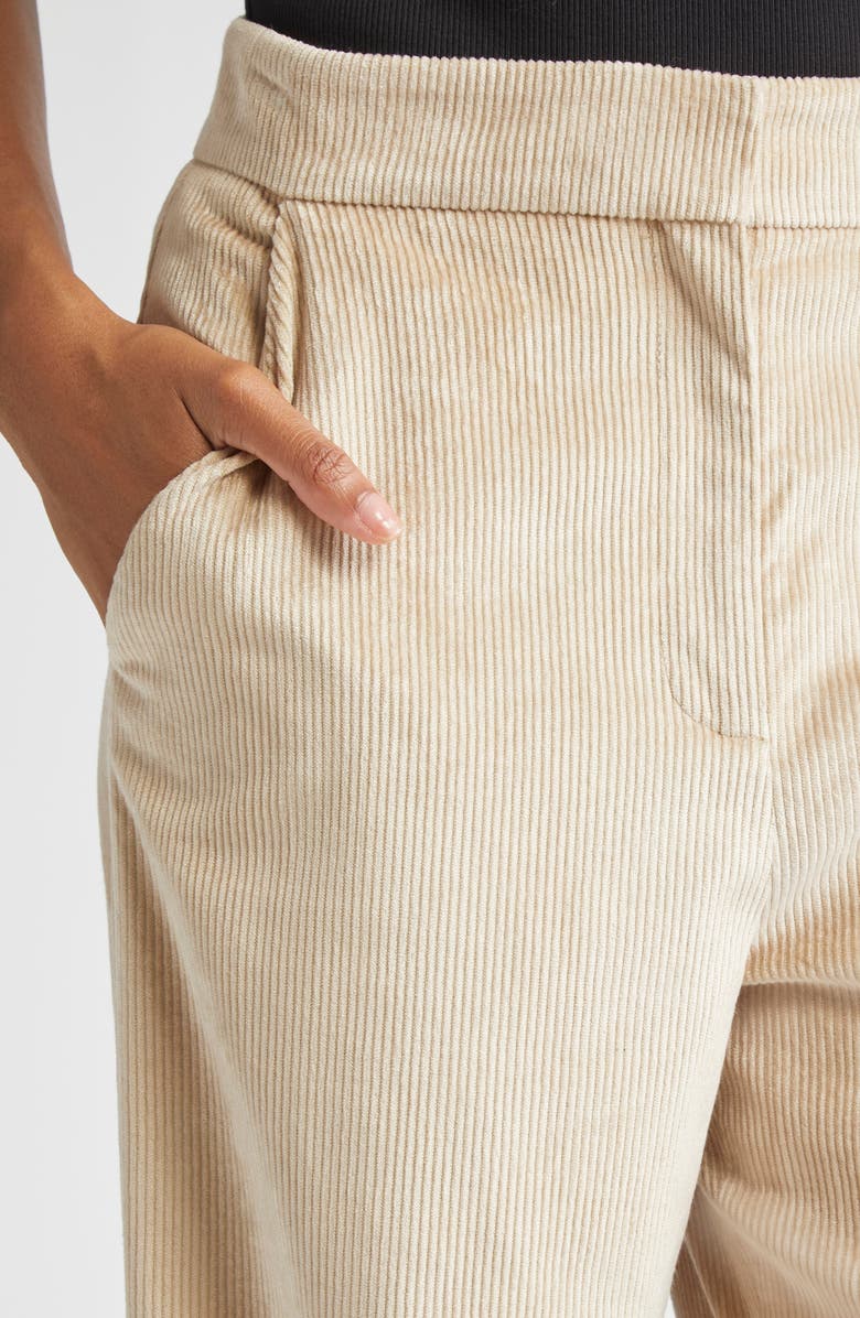 Veronica Beard Grigore Cotton Blend Corduroy Pants, Alternate, color, Heathered Sand