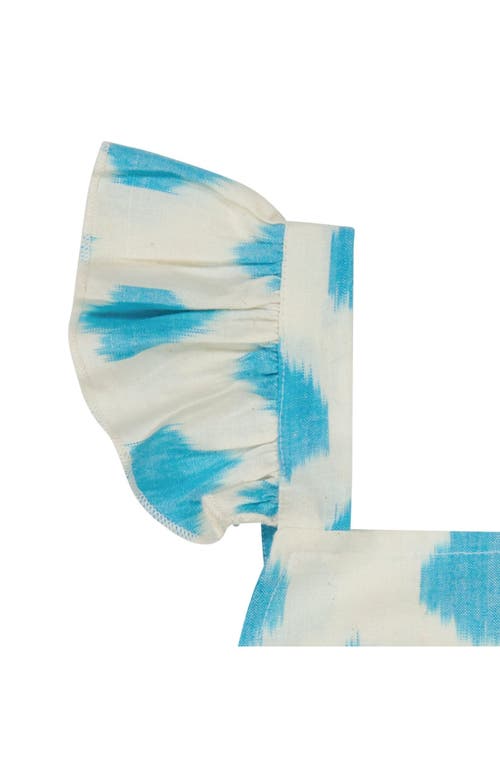 Mer St. Barth Chloe Baby Romper Cream Aqua Ikat