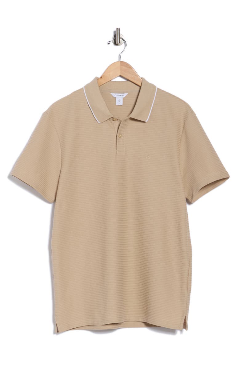 Calvin Klein Thin Stripe Knit Polo, Alternate, color, White Pepper