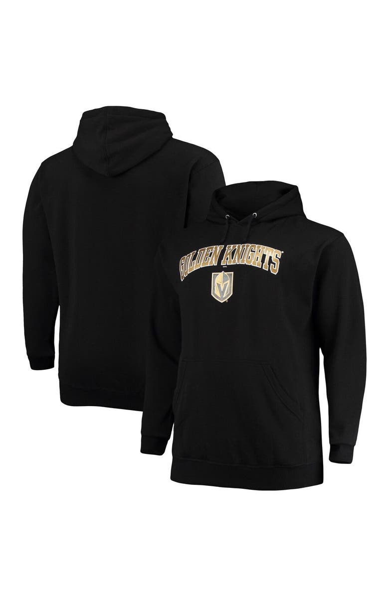 PROFILE Men's Black Vegas Golden Knights Big & Tall Fleece Pullover Hoodie, Main, color, 